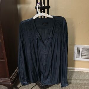 J. Crew size medium black/blue polyester blouse